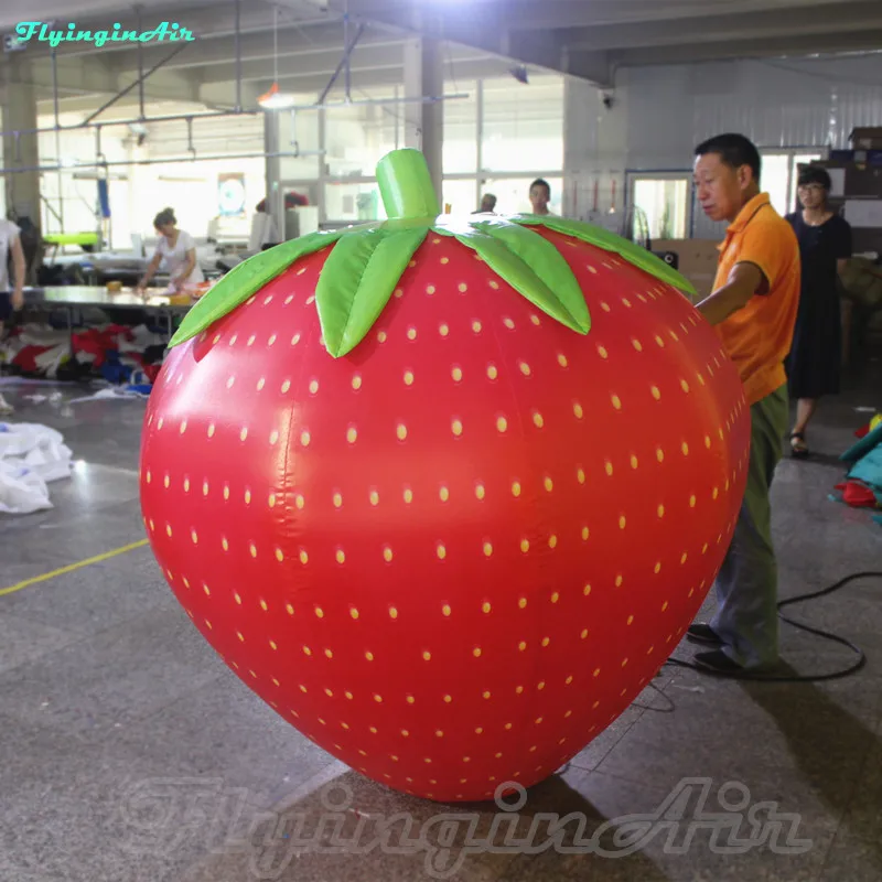 1.5m/5ft Large Red Advertising Inflatable Strawberry Balloon Artificial Fruit Model For Event