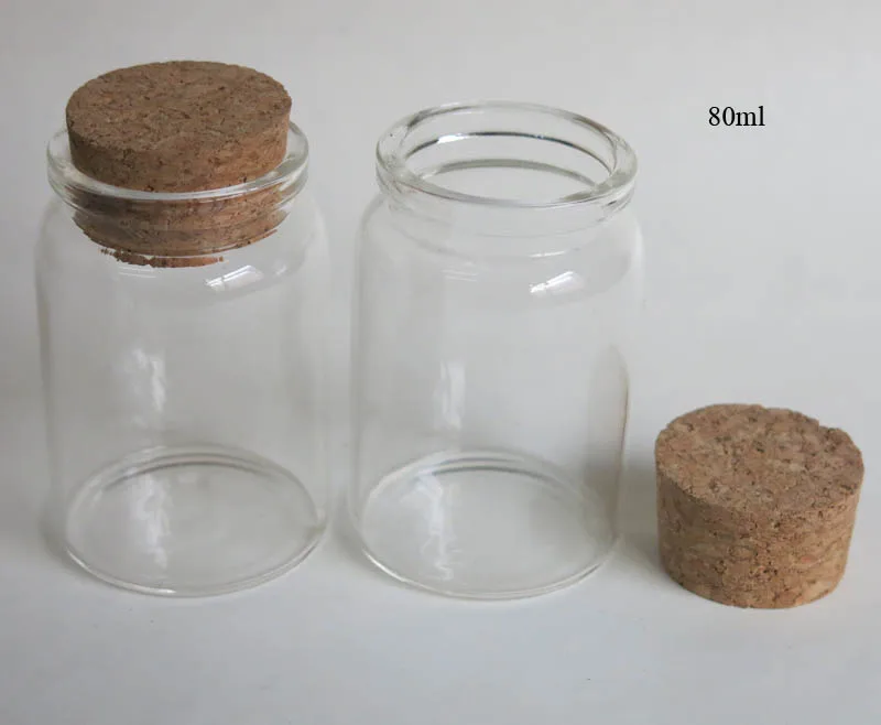 30 x 80ml Empty Glass Bottle with Cork Cork Stoppered Bottle Glass Jar Wishing Bottle Used for Storage Craft Glass Container