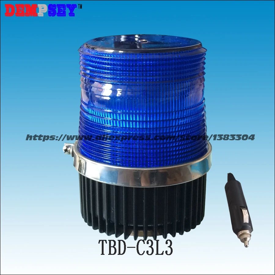 Dempsey Blue LED Strobe Beacon, car external warning lights, DC12V/24V, Magnetic Install, PC Lens, waterproof(TBD-C3L3)