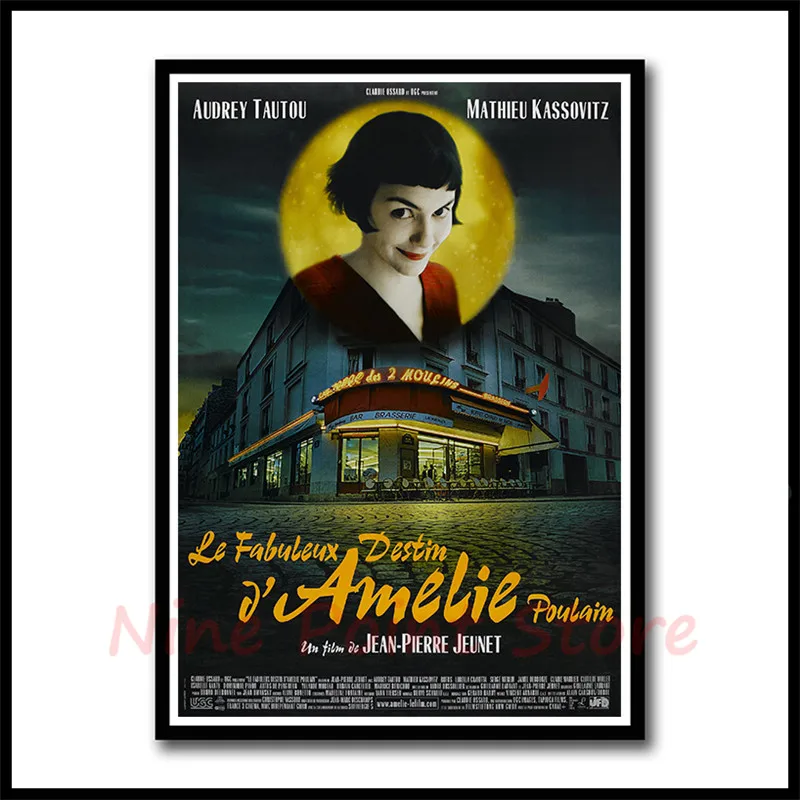 Amelie Audrey Tautou French romantic Film Living Room Bar Hotel Wall Decorative Painting Coated paper Poster Frameless