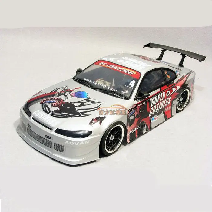 Hot Sale 2set/bag Silvia S15 PVC Painted Body Shell With Wind Tail Lampshade For 1/10 RC Hobby Racing Drift Car Free Shipping