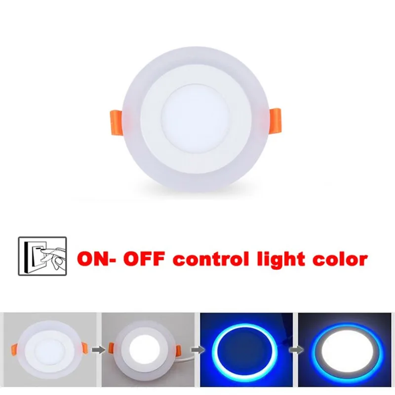 Imagem -02 - Duplo Cor Led Teto Downlight Luzes Embutidas Lâmpada de Iluminação Interior 6w 9w 16w Modelo Novo