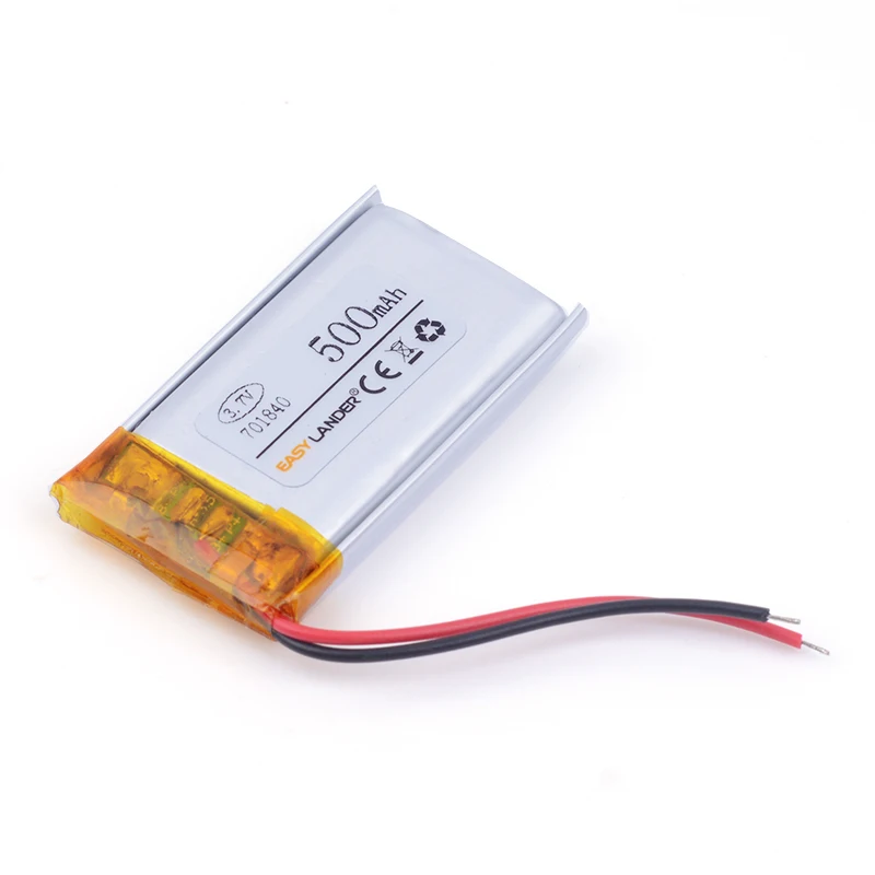 3.7V 500mAh 701840 Rechargeable Lithium Li-ion Polymer Battery for Toy Power Bank GPS mp3 cell phone speaker