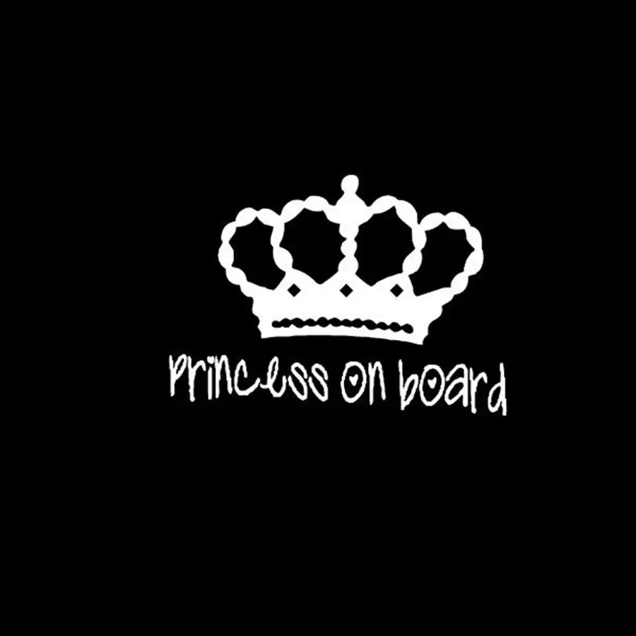 13x13cm vinyl car stickers for baby girl princess ,princess on board car decal stickers