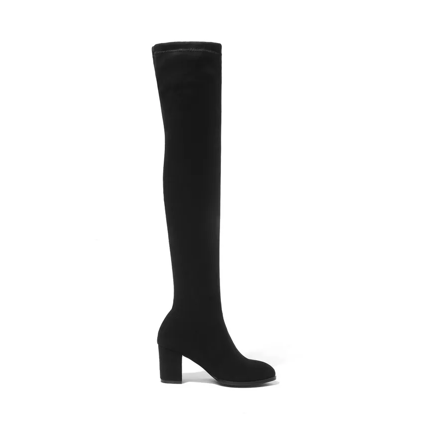 QUTAA 2020 Women Over The Knee High Boots Square High Heel Women Shoes Platform Winter All Match Sexy Women Boots Size 34-43