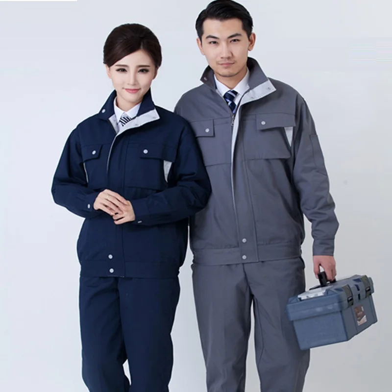 

Worker Clothing Workwear Clothes Set Male/female Workmen Factory Uniform Wear-resistant Repairman Auto Car Workshop Welding Suit