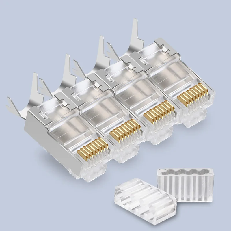 100PCS/lot CAT7 RJ45 Connector Shield FTP RJ45 Plug 8P8C Network CAT7 Modular Plug Connector for Ethernet Cable