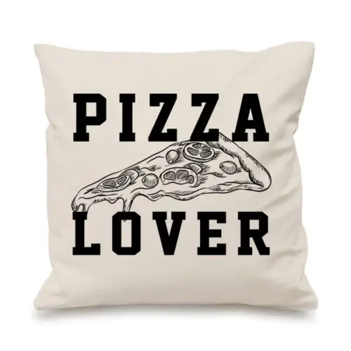 Novelty Pizza Lover Throw Pillow Case Funny Humour Food Cushion Cover Pizza Decorative Pillows Cases Couch Cushion Covers Gift