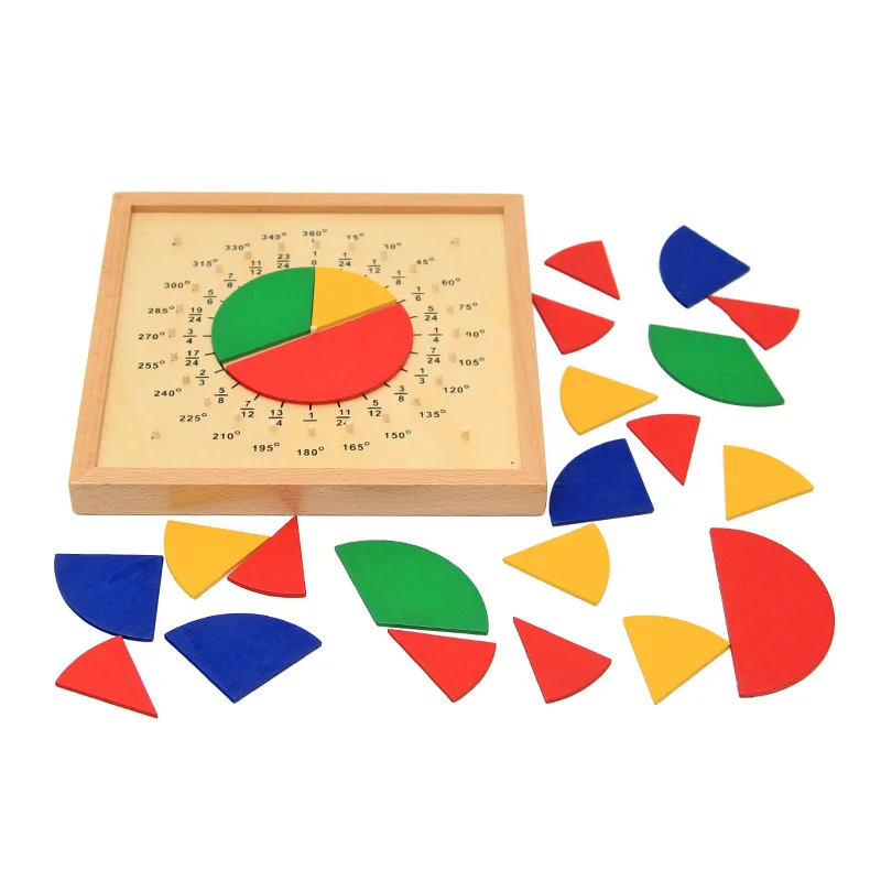 Giocattoli per bambini matematica circolare divisione della frazione sussidi didattici tavola Montessori giocattoli in legno regalo educativo per bambini giocattolo matematico