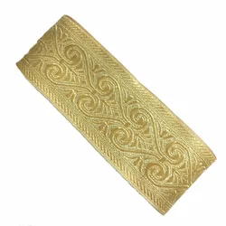 ZERZEEMOOY wide 49MM 10yard/lot Polyester Woven Jacquard Ribbon light gold Geometric pattern for curtain and clothing accessory