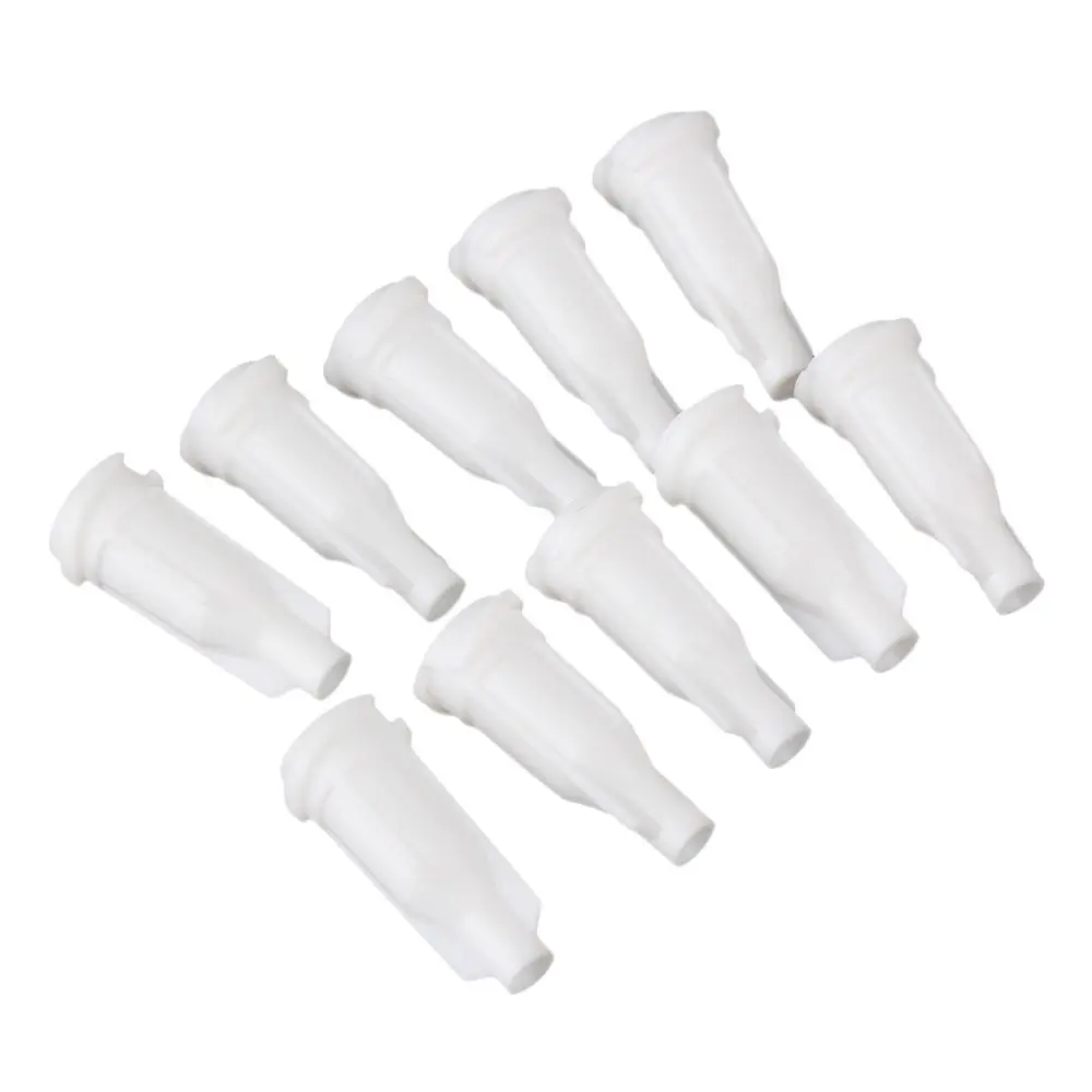 17.3mm White Plastic Lock Screw Type Airtight Dispensing Syringe Tip Cap for Syringe Barrel Pack of 100