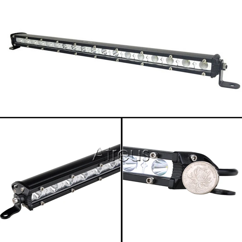 PAKUSI 54W Car Single Row LED Light Bar 12V Spot For Audi BMW VW Lada Renault Peugeot Jeep accessories DRL Driving Fog Lamp