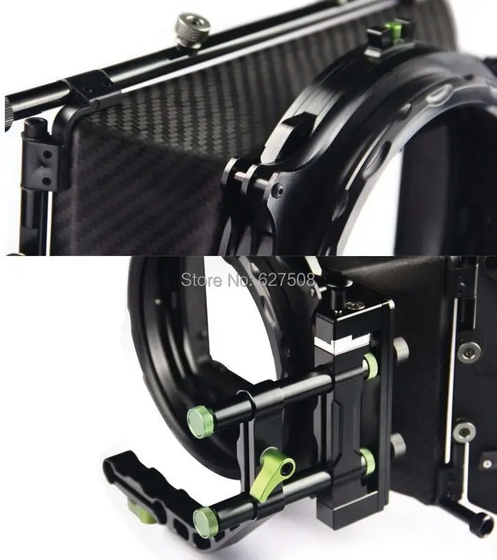 Lanparte Deluxe Carbon Fibre Large Matte Box 15mm Rods Clamp Two 4 x 5.65” Filter Stages,Swing-Away Design