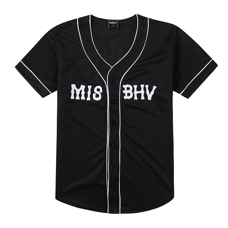 Men Women Single Breasted Shirt Summer T Shirt Fashion Overshirt Baseball Jersey Teen Hip Hop Cool Streetwear