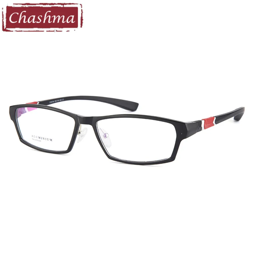 

Chashma Brand Sport Style Men Eyeglass Aluminum Magnesium Frame TR90 Temple Fashion Full Rimmed Spectacles for Men Width 145