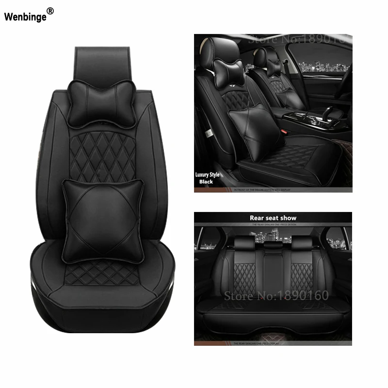 Universal PU Leather car seat covers For Volvo S60L V40 V60 S60 XC60 XC90 XC60 C70 s80 s40 auto accessories car styling 3D Black