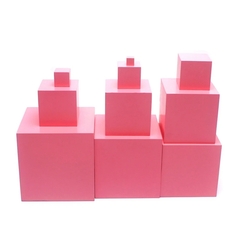 Dental house materiali Montessori giocattoli in legno torre rosa 1-10CM cubi rosa legno massello di faggio bambino precoce prescolare educativo