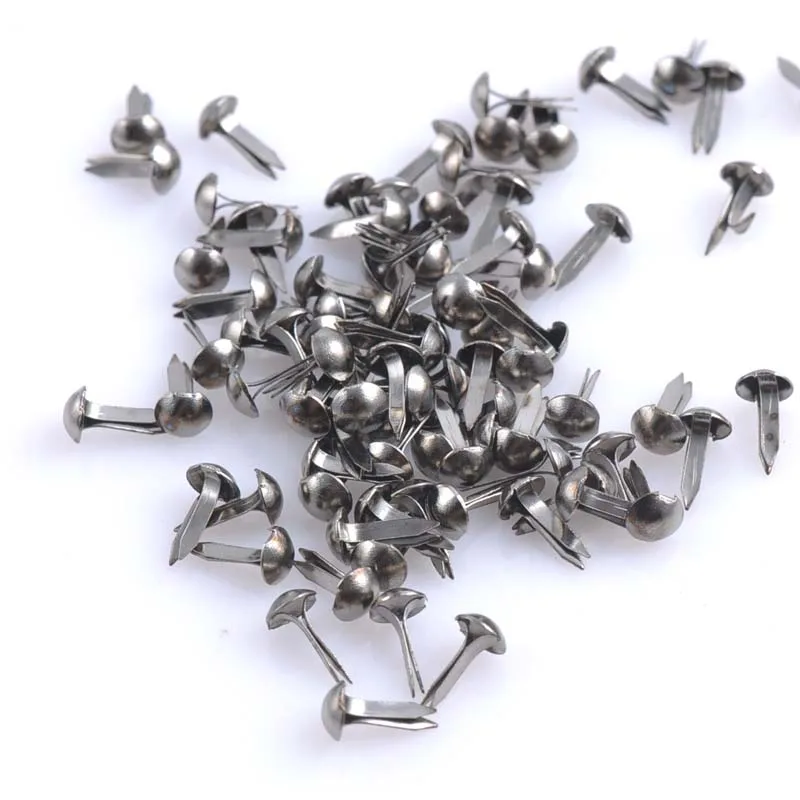 300 pz 5x10mm misto tondo metallo Brad borchie punte Scrapbooking abbellimento fissaggio Brads per scarpe decorazione CP0639