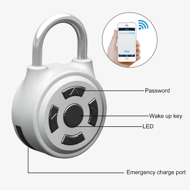 

Smart Keyless Electric Door Locks Password BT Padlock Mobile Phone APP Anti Theft GYM Drawer Cabinet BT Locks