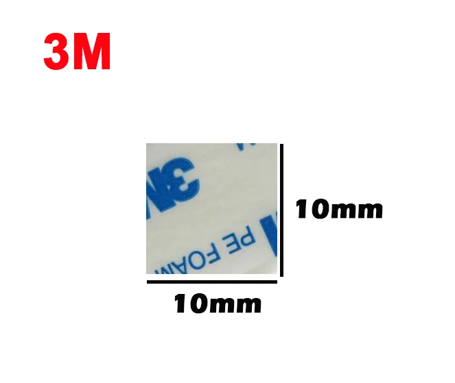 

3M 1600T PE Foam Double Sided Tape White Color Acrylic Square Tape Heat-resistant Foam Tape 10mm * 10mm, 2500pcs/lot