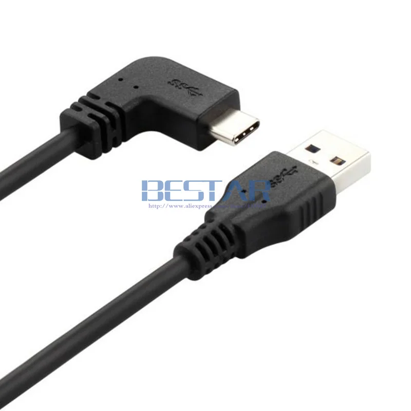 1 متر/3ft عالية السرعة 10Gbps USB 3.0 نوع a إلى USB 3.1 Type-C كابل عكسها 90 درجة زاوية تصميم ذكر إلى ذكر USB-C موصل