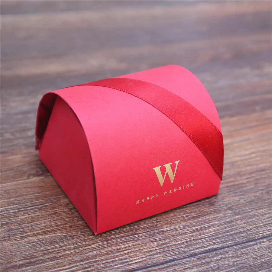 100pcs grace elegant wedding red Candy Boxes Treasure Box Wedding Favors Gift Box Party Shower Sweet Box