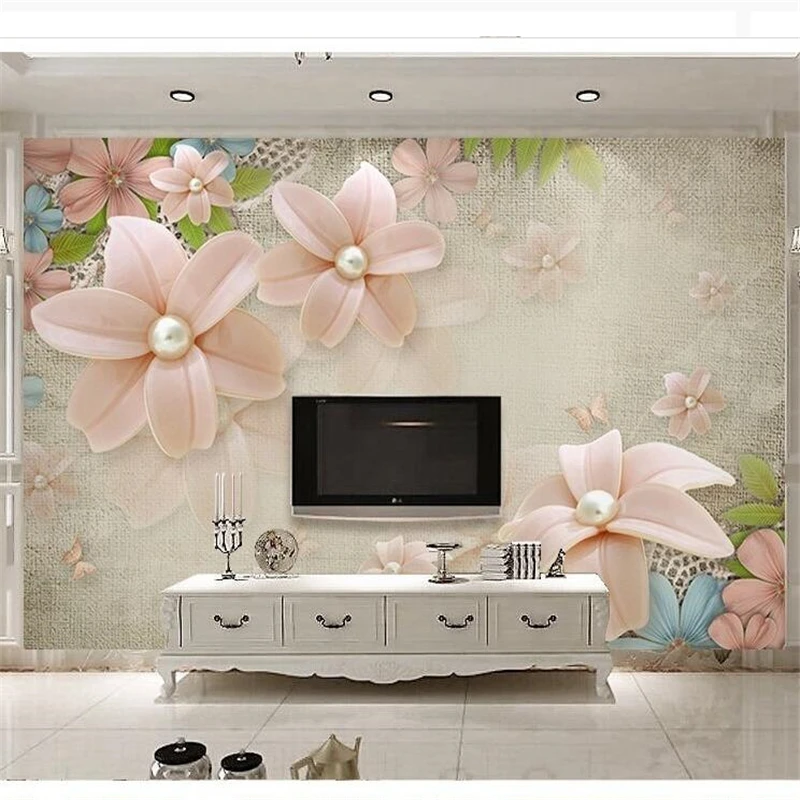 

wellyu papier peint wallpaper for walls 3 d Custom wallpaper 3d retreat fresh flowers European style TV wall papier peint