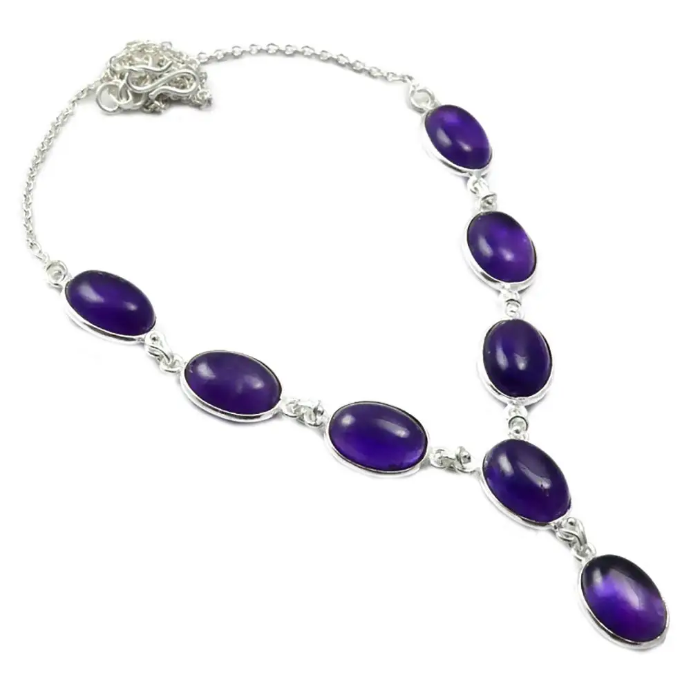 

NiaoZaiFei YunZaiKan Nature Amethyst Necklace 925 Sterling Silver, 48 cm, MHBNE0006