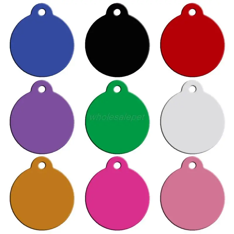 

20pcs/lot Double Sided Personalized Design Custom Engraved Round Shape Dog Cat Pet Name Phone Number ID Tag