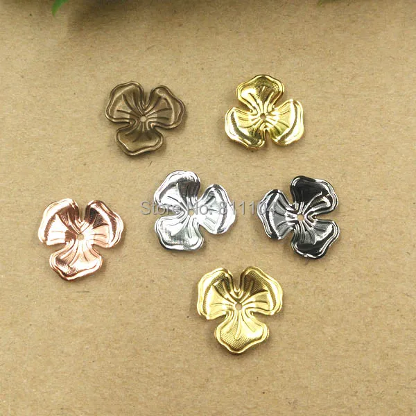 15x2mm Multi-color Plated Brass Metal Blank Filigree Circle 3D Flower Charms Links Spacer Beads Connectors DIY Jewelry Findings