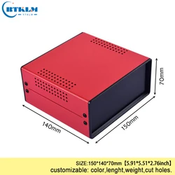 Carcasa de hierro para electrónica, caja de instrumentos de bricolaje, caja de proyecto, caja de conexiones eléctricas de hierro, amplificador de bricolaje, caja de metal de 150x140x70mm