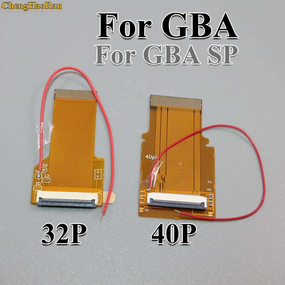 ChengHaoRan 2pcs 32P 40P For GameBoy Advance GBA Ribbon Cable 32pin 40 Pin AGS 101 Backlit Adapter Screen Mod W/ Cable