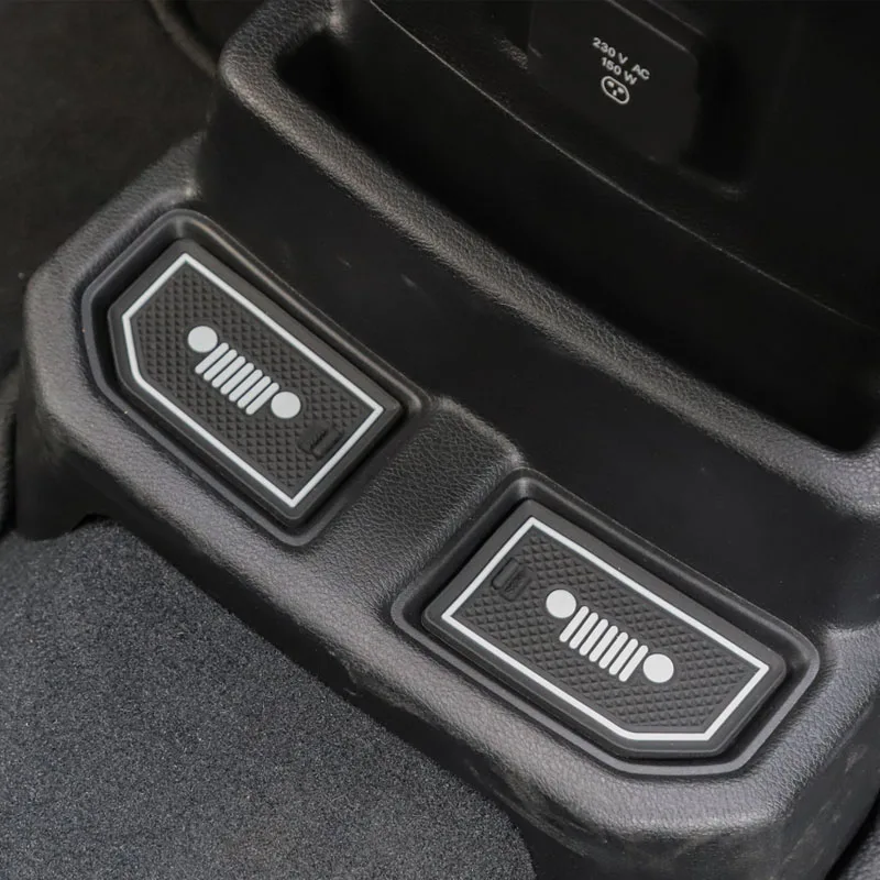 Gumowa czerwień biała mata do nakładka na szczelinę w bramie wnętrza samochodu mata na kubki dekoracja do Jeep Wrangler JL 2018 + akcesoria