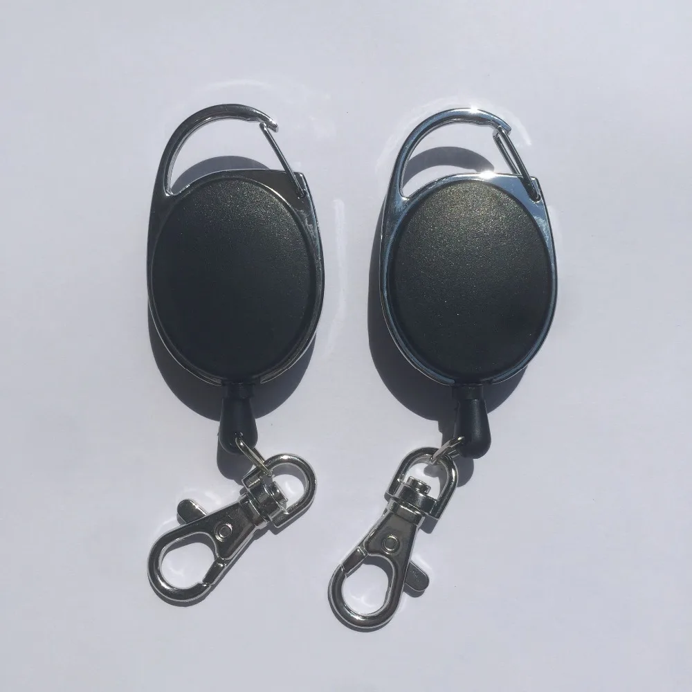 1000 pcs  Retractable Pull Key Ring Chain Reel ID Lanyard Name Tag Card Badge Holder Reel Recoil Belt Key Ring Clip lin4105