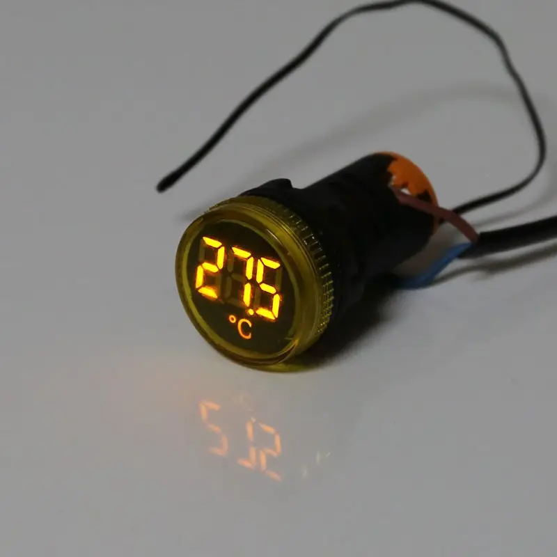 K1MF 22mm AC 50-380V Thermometer Indicator for Car Houses Offices Workshops Clear for Vision Electronic Parts -20-119℃ Pract