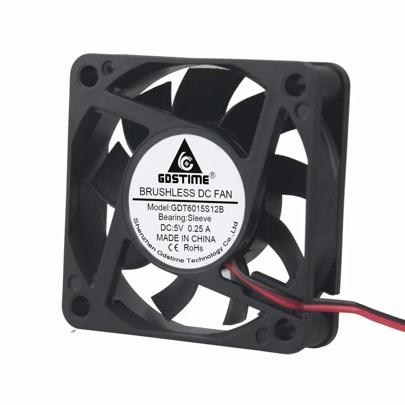 

Gdstime 2 Pcs 5V DC Brushless Cooling Fan 60mm x 15mm 2Pin Heatsink Cooler PC CPU Motor Radiator 60x60x15mm 6015 6cm 60mmx60mm