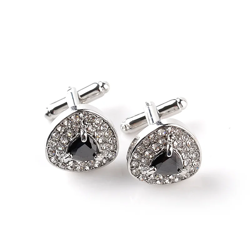 New Arrival Crystal Cufflinks 3 Colors Option Black Blue Red High Quality Luxury Rhinestone Design Hotsale Jewelry Cufflinks