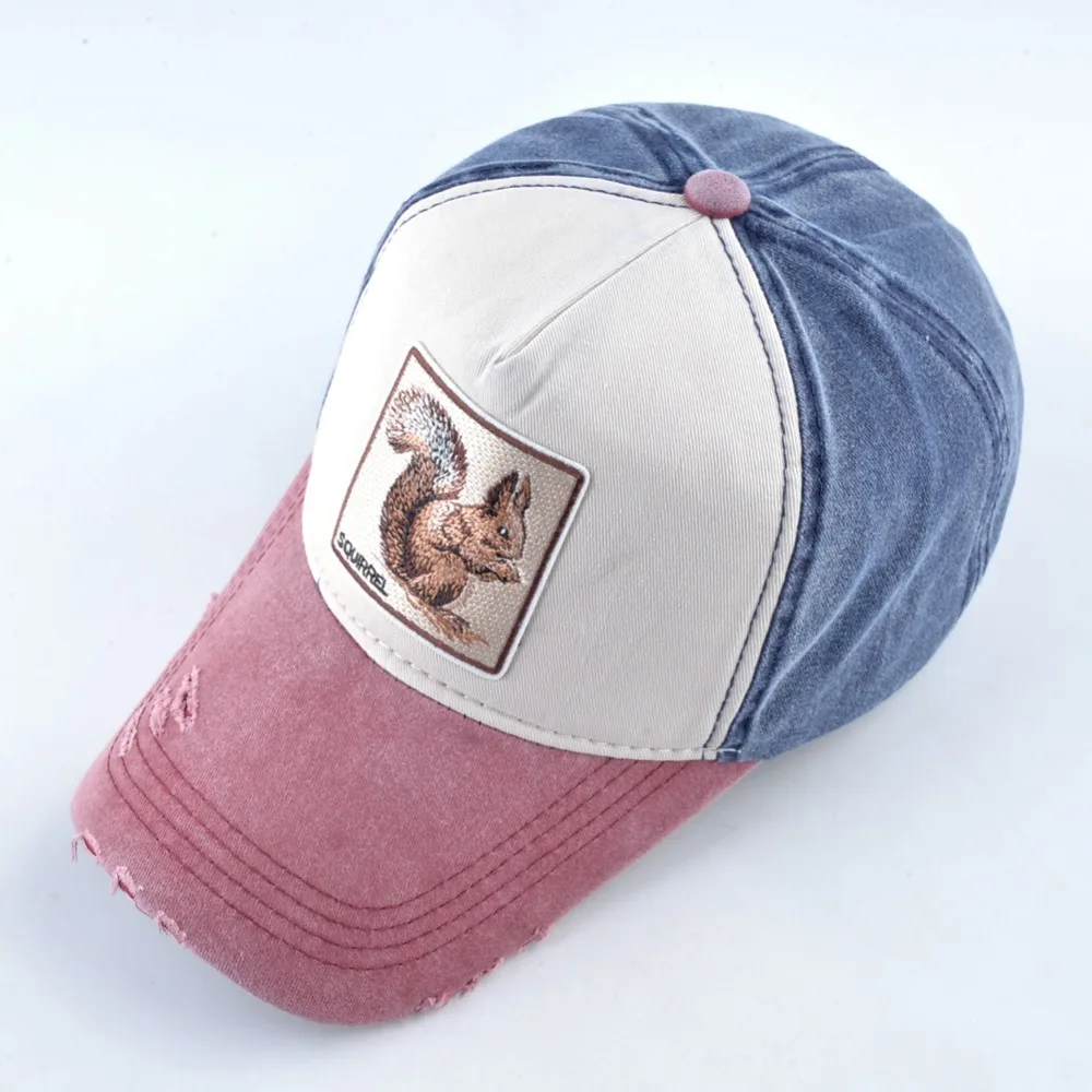 Snapback Hats For Men squirrel Embroidery Baseball Cap Women Spring Summer Breathable Cotton Dad Hat Fashion Hip Hop Bones