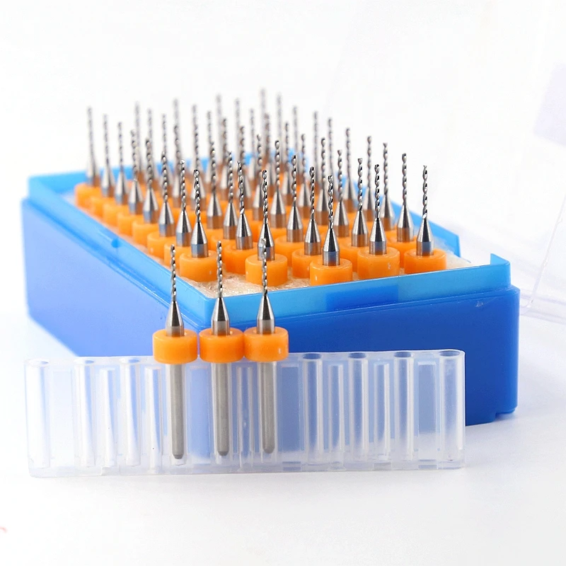 HANGXIN tungsten carbide PCB drill bit 50pieces/set Circuit board mini drill Drill wood ceramic tool Milling machine attachment