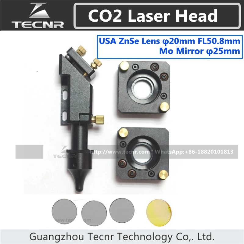 CO2 laser head set 20MM laser lens 25MM Mo reflect mirror mount for laser cutting machine