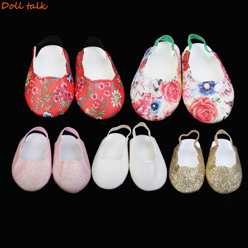 

Elastic Rope Slippers 7.5cm Flower Doll Shoes For 43cm 18 Inch Doll Special Scrub Cool Shoes Fit Diy Handmade Doll Kids Gift