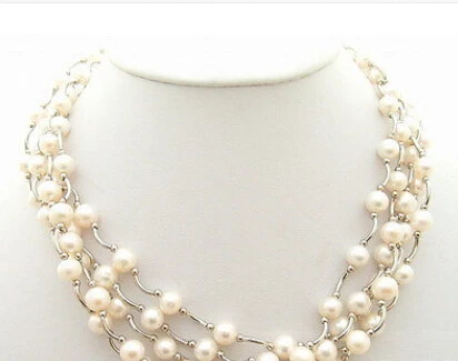 

Beautiful Wholesale 5pcs 8mm White Pearl Necklaces