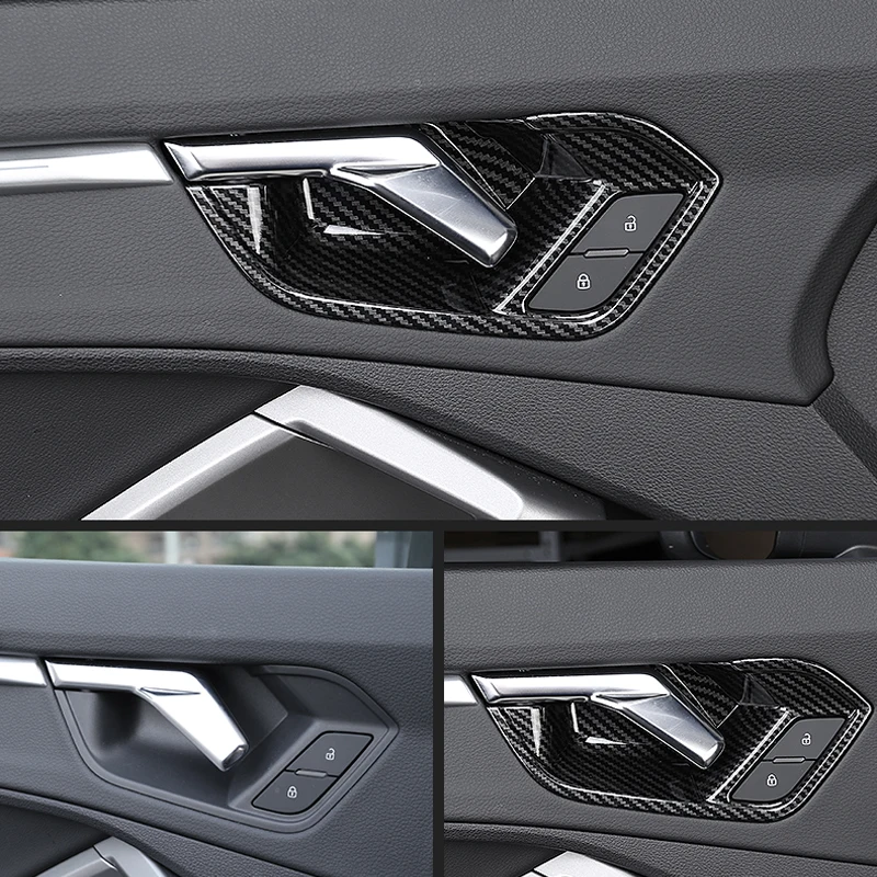 For Audi Q3 (F3)  2019 2020 2021 2022 2023 ABS Interior Car-Styling Accessories Car Inner Door Handle Bowl Cover Trim 4pcs