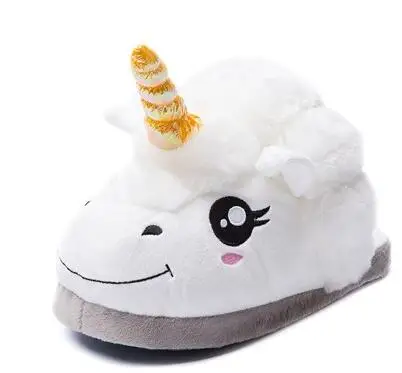 XEK Home Cartoon Unicorn Warm Cotton Plush Slippers Soft Funny Animal Monster Slipper For Grown Ups Indoor\\Floor Shoes ST225