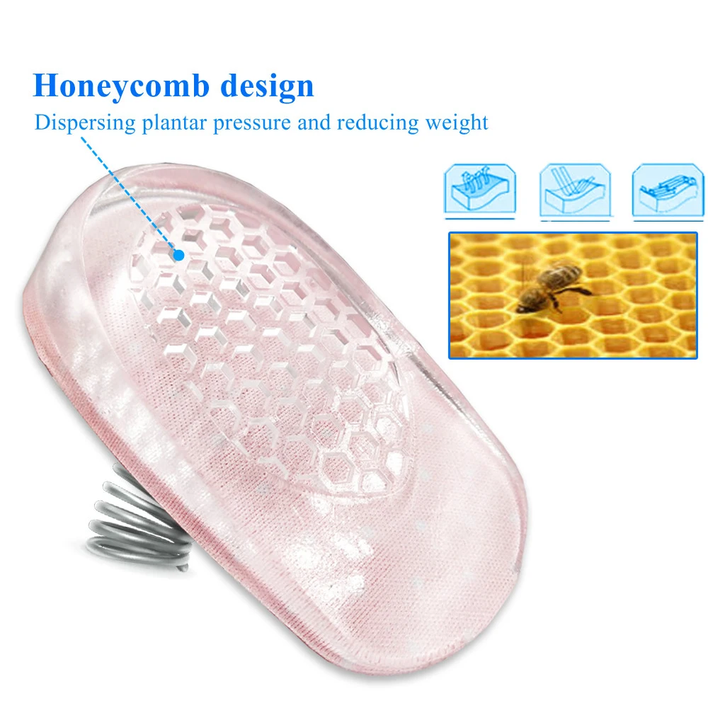 Elevator Insoles For Women Shoes Pad Self-Adhesive Height Increase Insoles Half Heel Damping Relieve Heel Pain Shoe Cushion