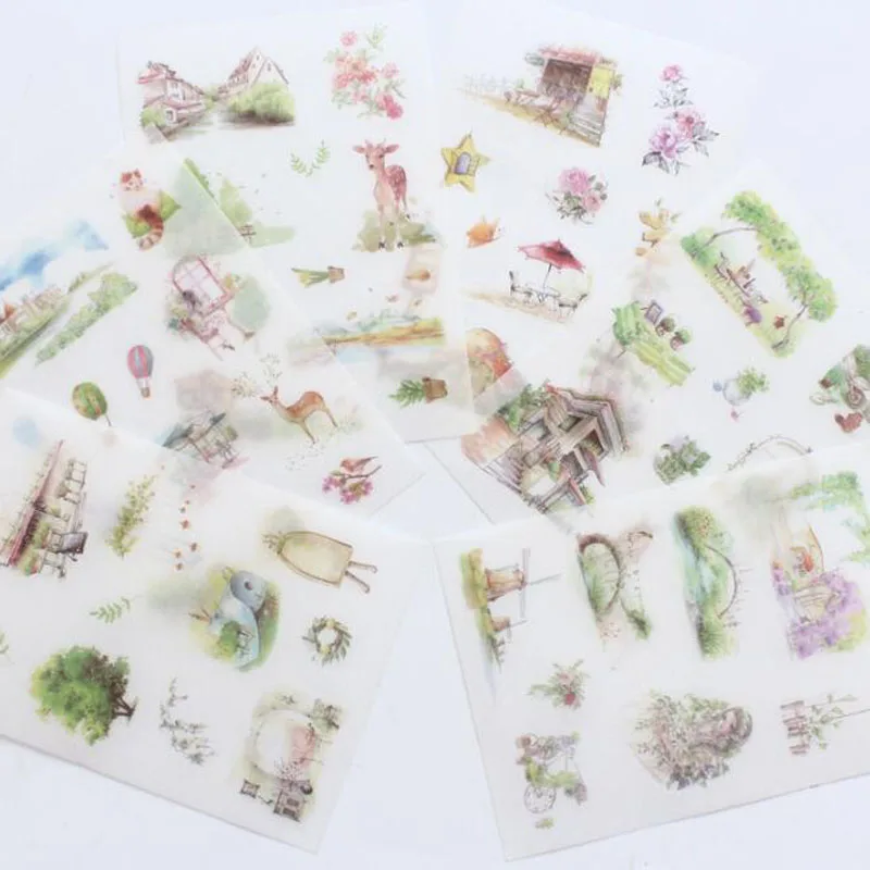 6 Pieces Kawaii Tree Deep Meet The Deer Stickers Stationery Decorative Scrapbooking DIY Album Stick Label Office School Supplies