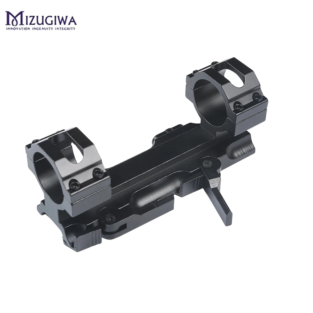 MIZUGIWA ยุทธวิธี Heavy Duty Dual แหวน30มม./20มม.Quick Cantilever Weaver ไปข้างหน้า Reach ขอบเขต Mount QD ล็อค Cam