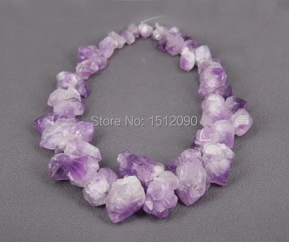 35pcs/Strand Natural Quartz Faceted Nugget Beads,Raw Rough Crystals Top Drilled Cut Point Pendants 8-25x10-28mm