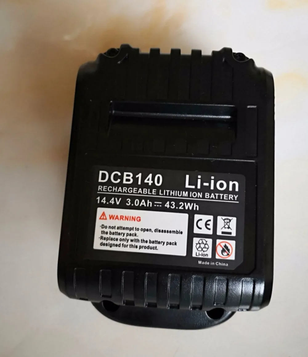 14.4V 3000mAh power tool battery for Dewalt DCB140-XJ, DCB140,DCD735L2,DCF835C2,DCF835L2,DCL030 XR,DCD936L2