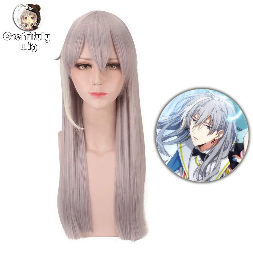 Anime IDOLiSH7 Re:vale YUKI Long Cosplay Wig Men Straight Highlights Heat Resistant Synthetic Hair Costume Party Wigs + Free Cap